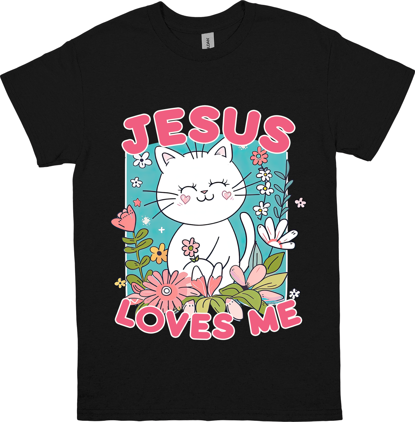 Jesus Loves Me Kitten(White) Kids T-Shirt