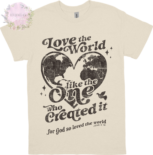 Love The World Adults T-Shirt(Black/brown)