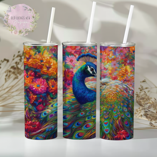 Painted Peacock 20z Tumbler