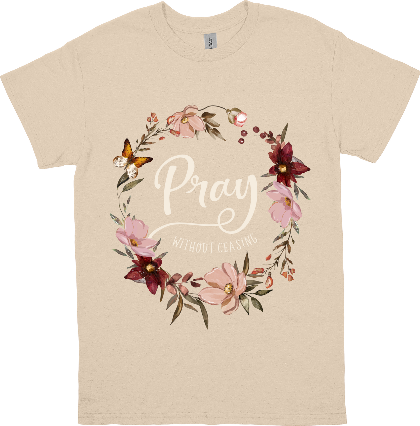 Pray Without Ceasing(White) Adults T-Shirt