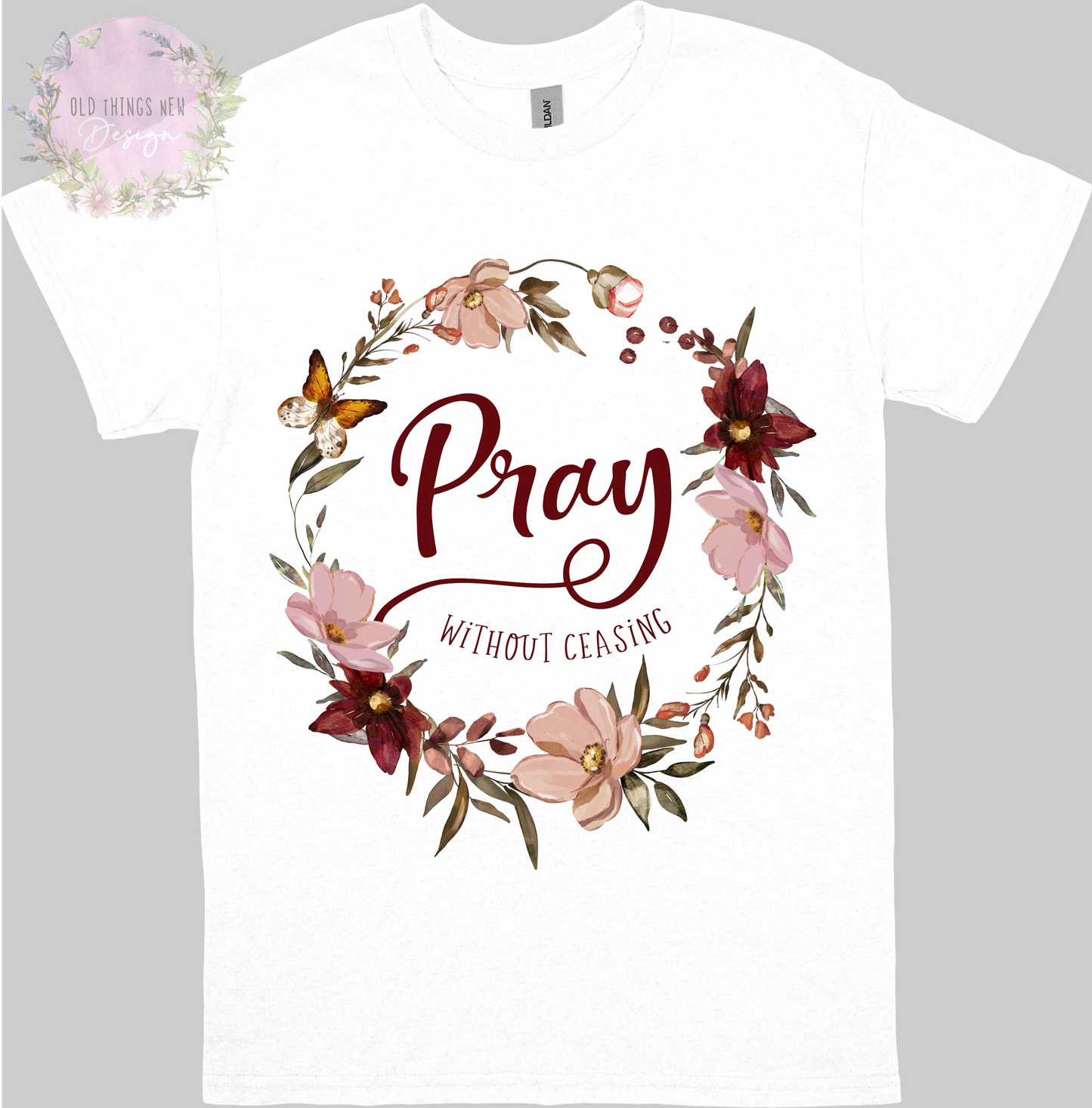 Pray Without Ceasing(Wine) Kids T-Shirt