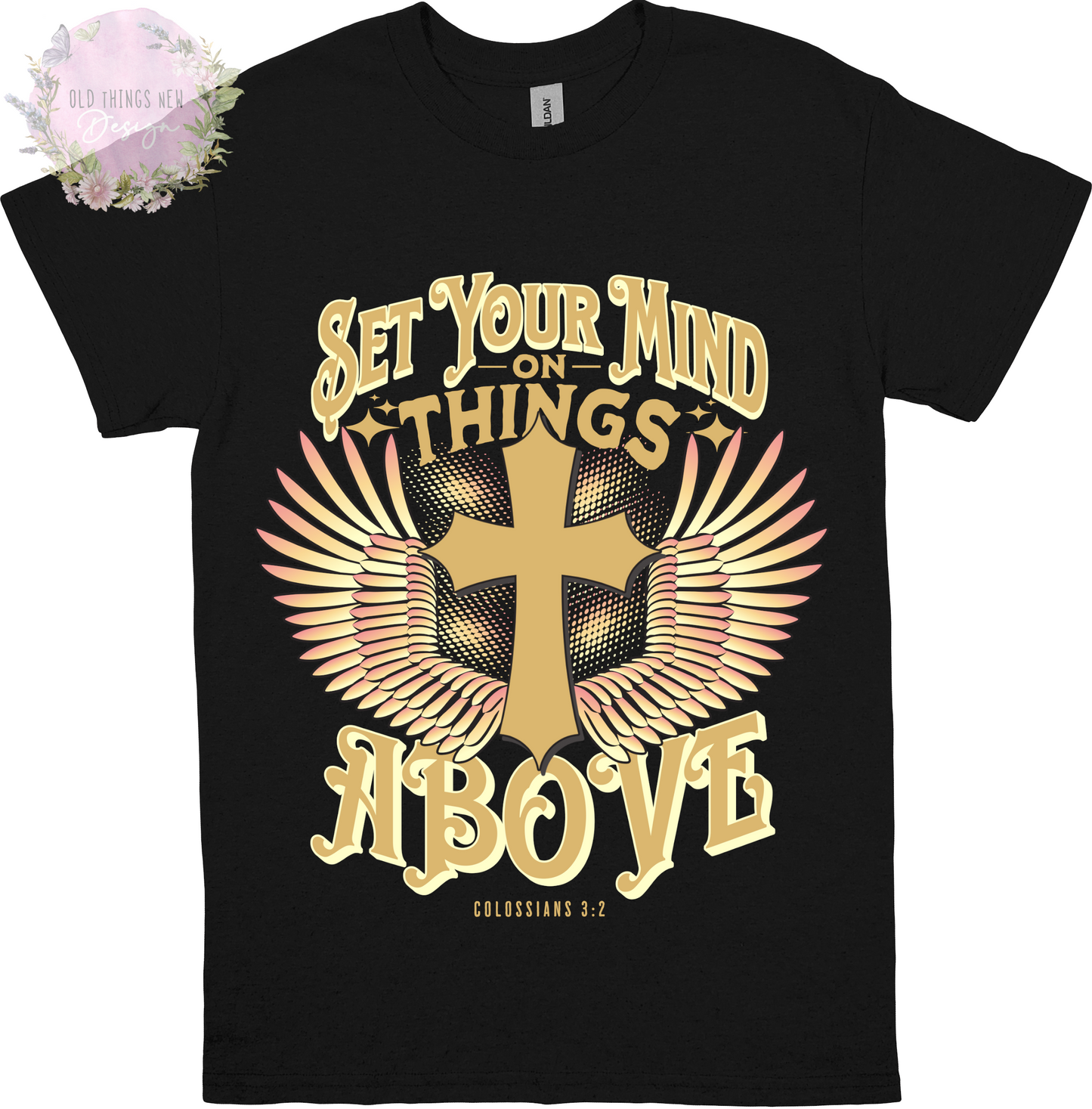 Set Your Mind On Things Above (Gold) Kids T-Shirt