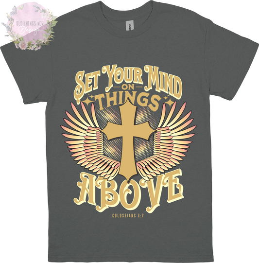 Set Your Mind On Things Above (Gold) Kids T-Shirt