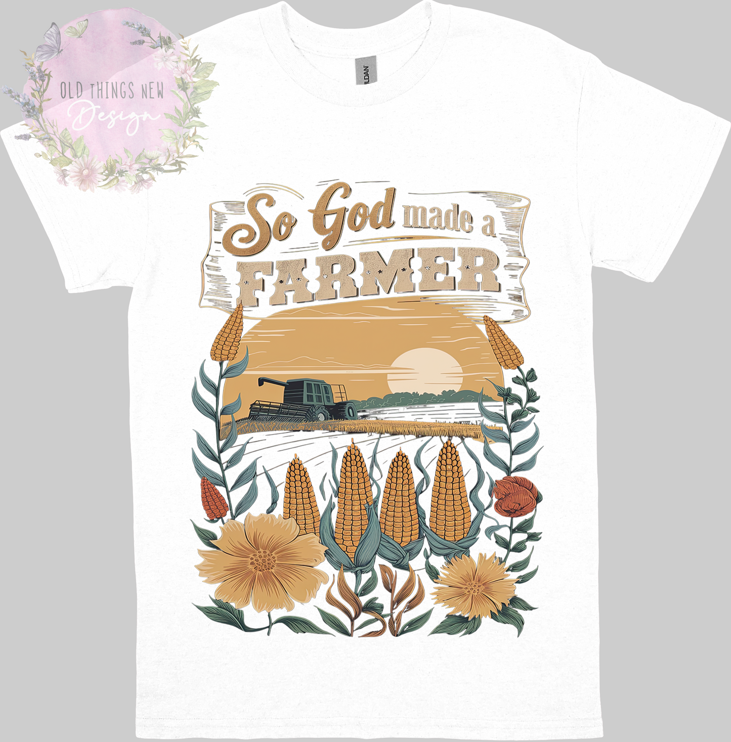 God Made a Farmer(Light) Adults T-Shirt