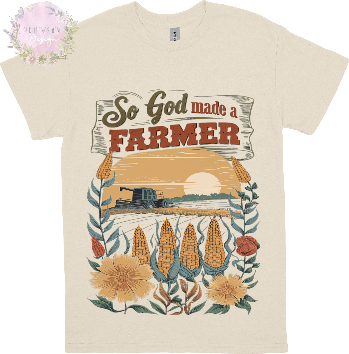 God Made a Farmer(Dark) Adult T-Shirt