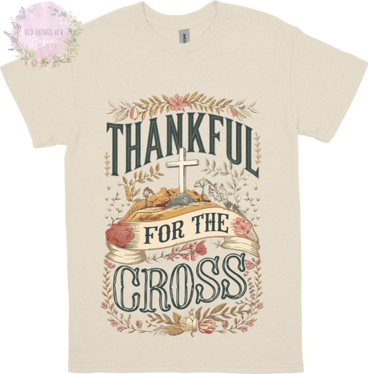 Thankful For The Cross (Dark) Adults T-Shirt