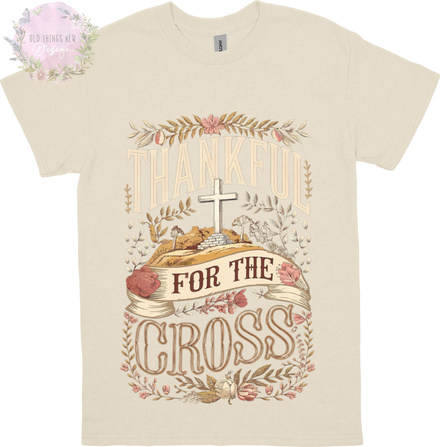 Thankful For The Cross (Light) Adults T-Shirt