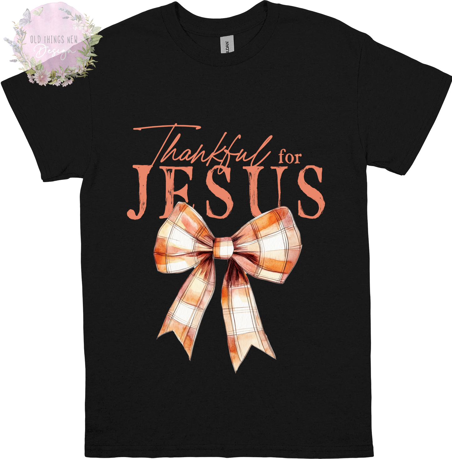 Thankful for Jesus (Coral) Adults T-Shirt