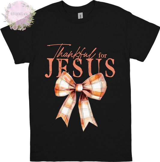 Thankful for Jesus (Coral) Kids T-Shirt