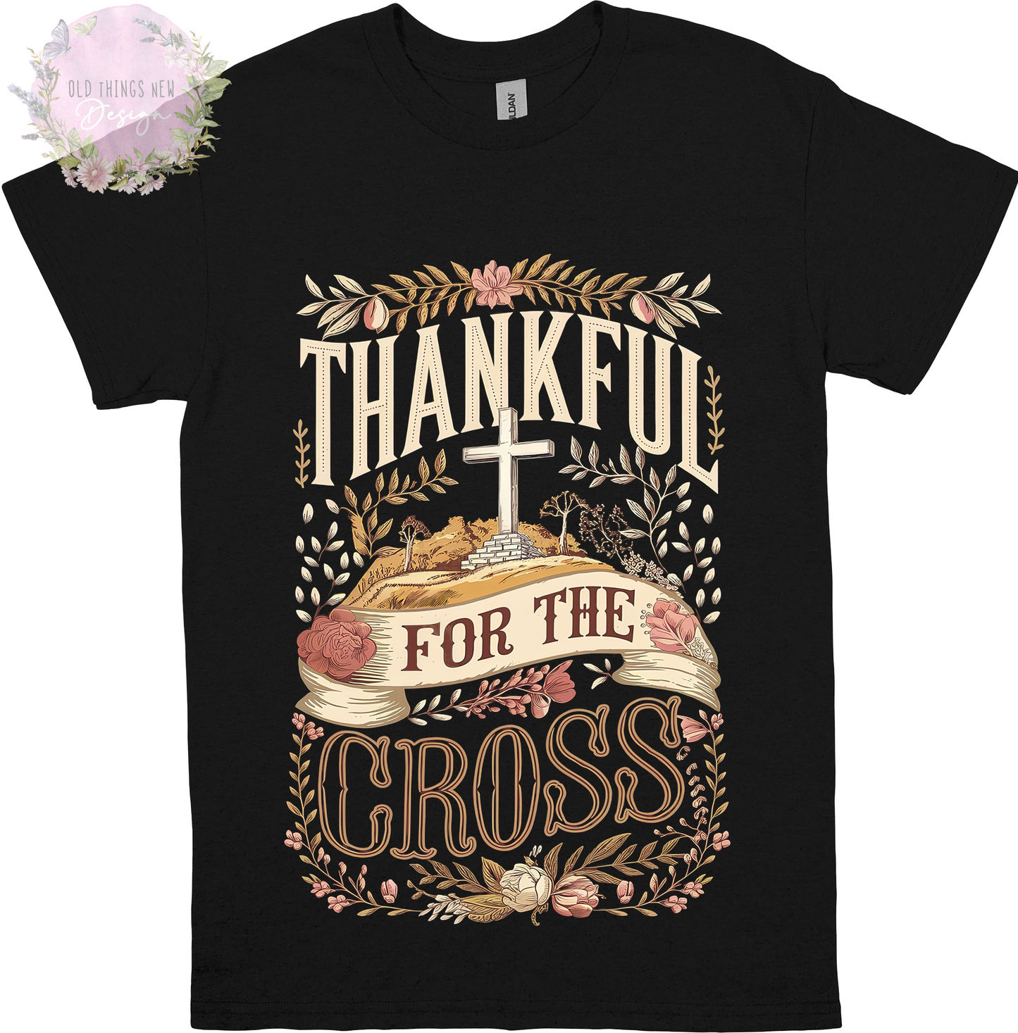 Thankful For The Cross (Light) Adults T-Shirt