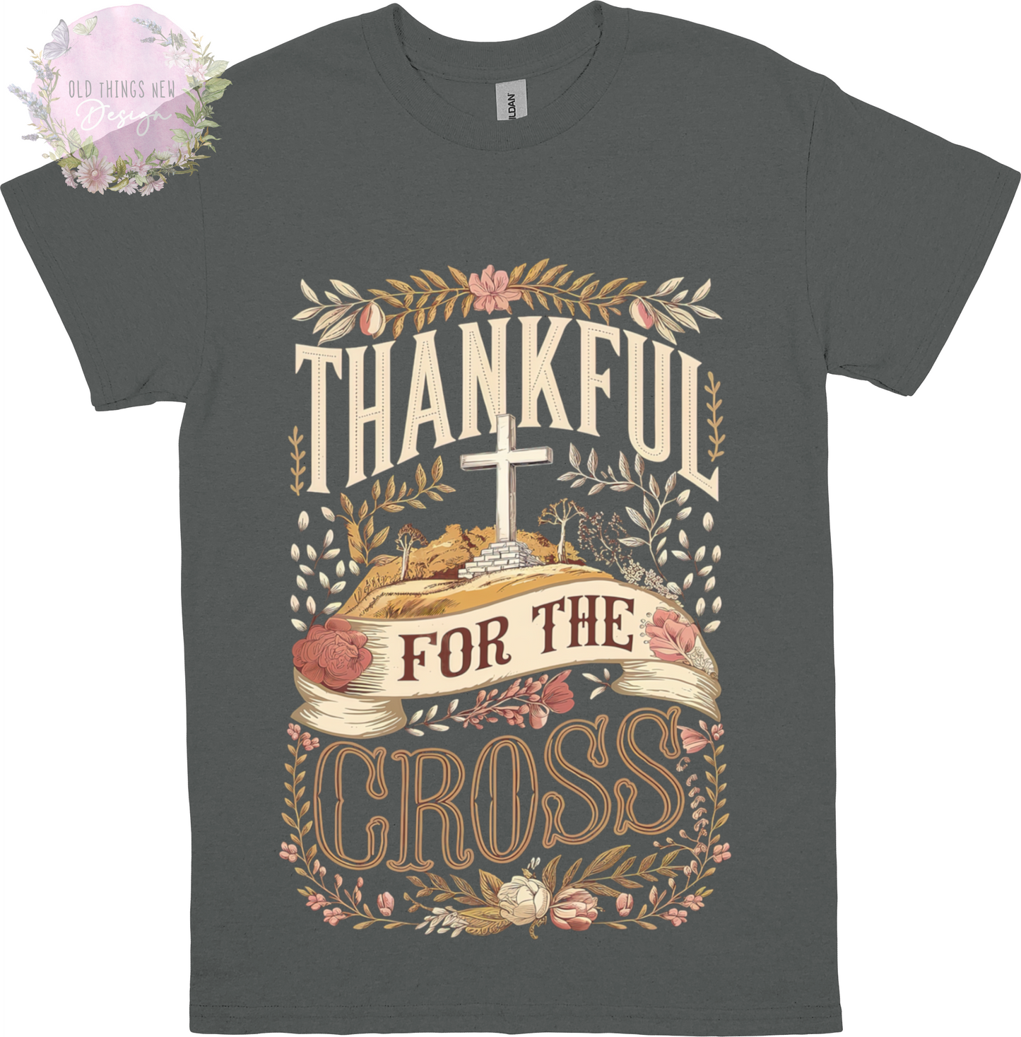 Thankful For The Cross (Light) Adults T-Shirt