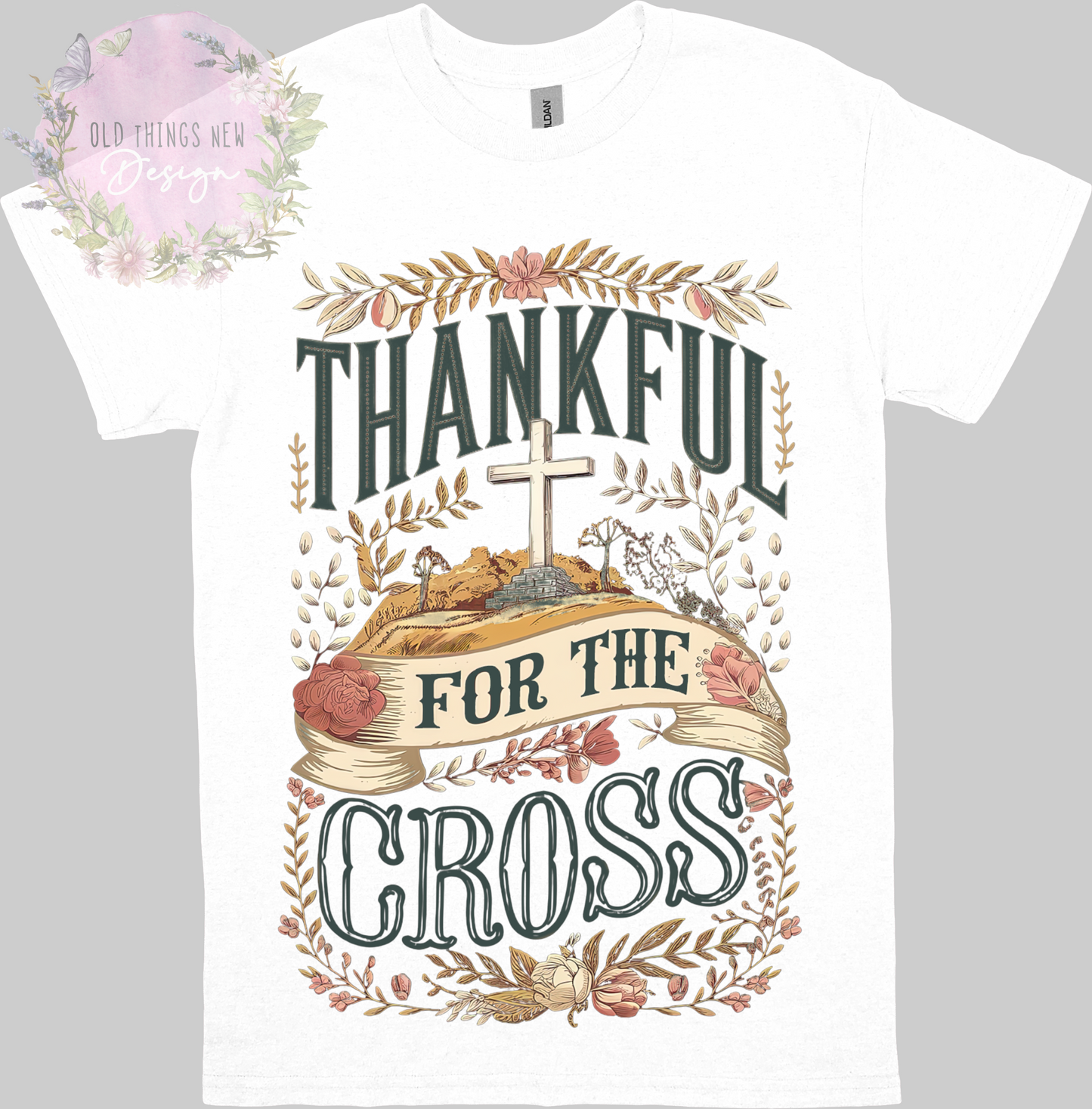 Thankful For The Cross (Dark) Kids T-Shirt