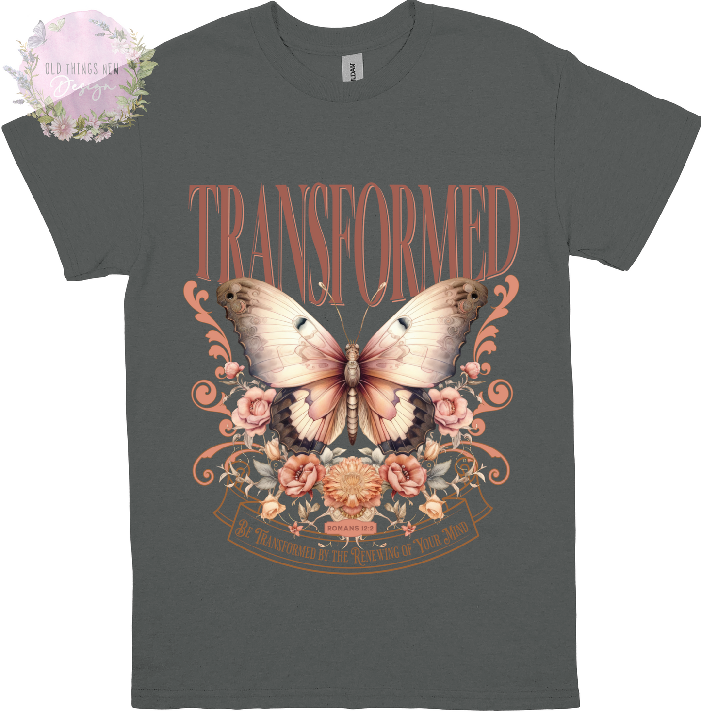 Transformed Romans 12:2(Dark) Adults T-Shirt