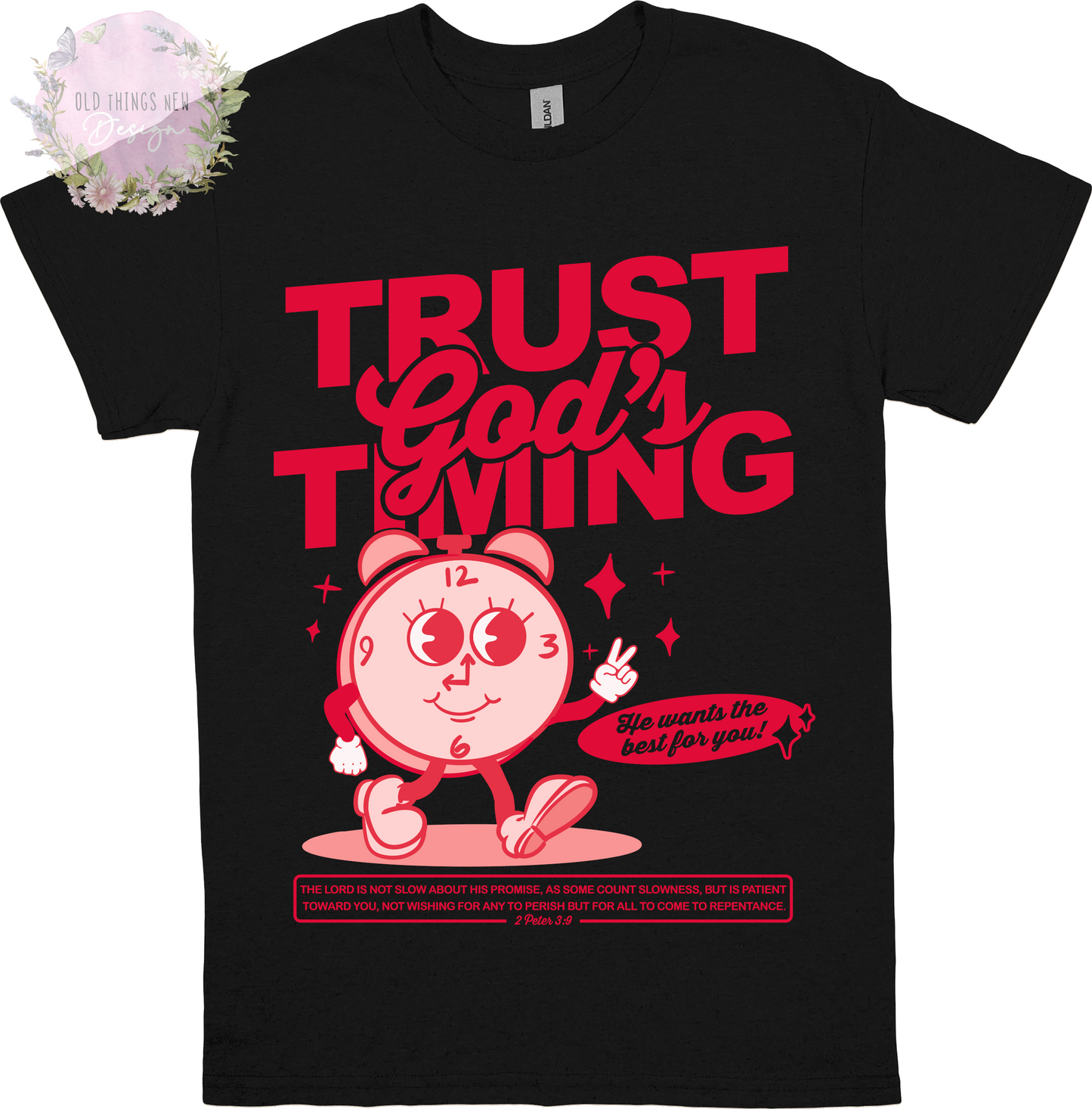 Trust God's Timing (Red) Kids T-Shirt