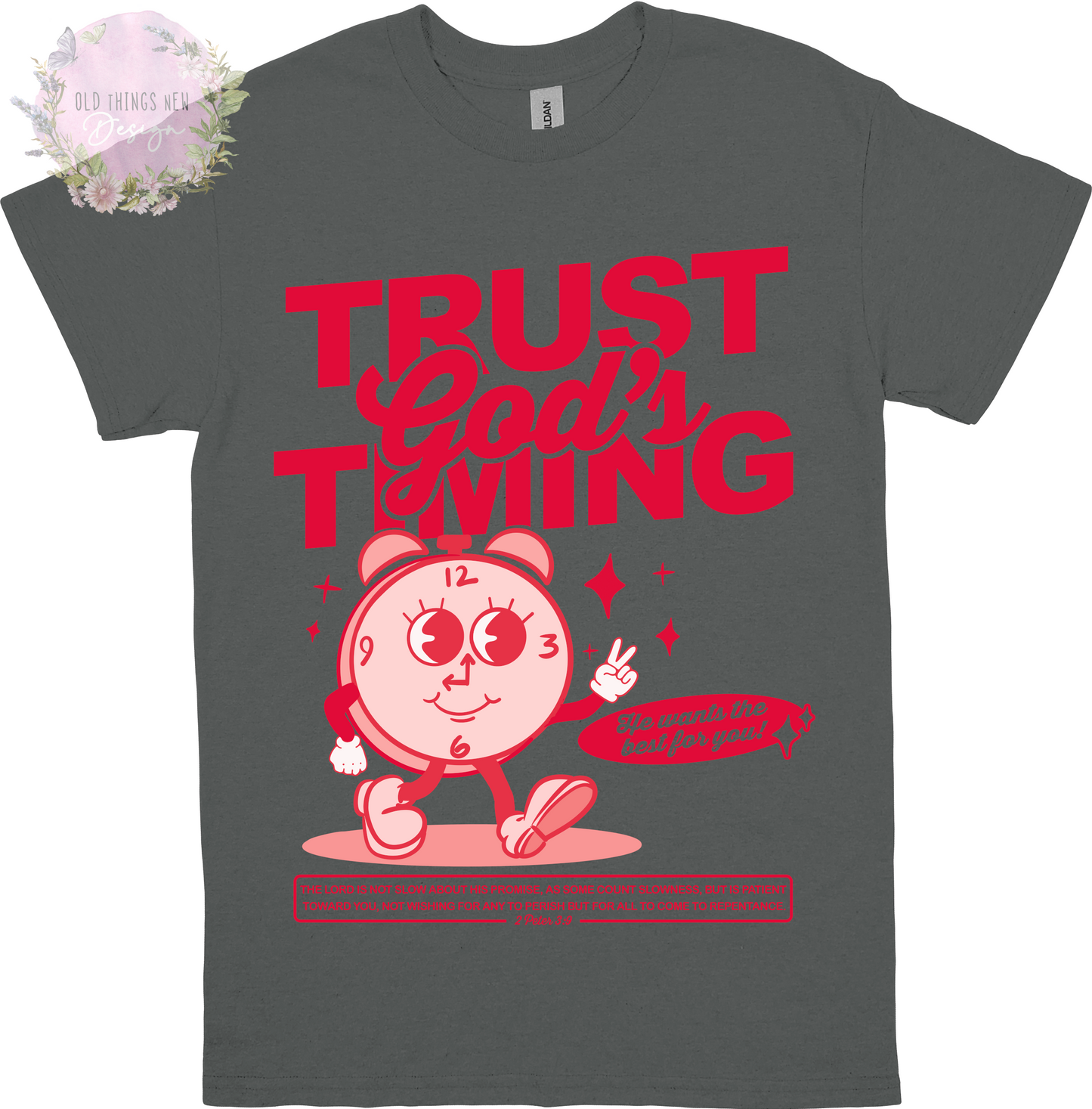 Trust God's Timing (Red) Kids T-Shirt