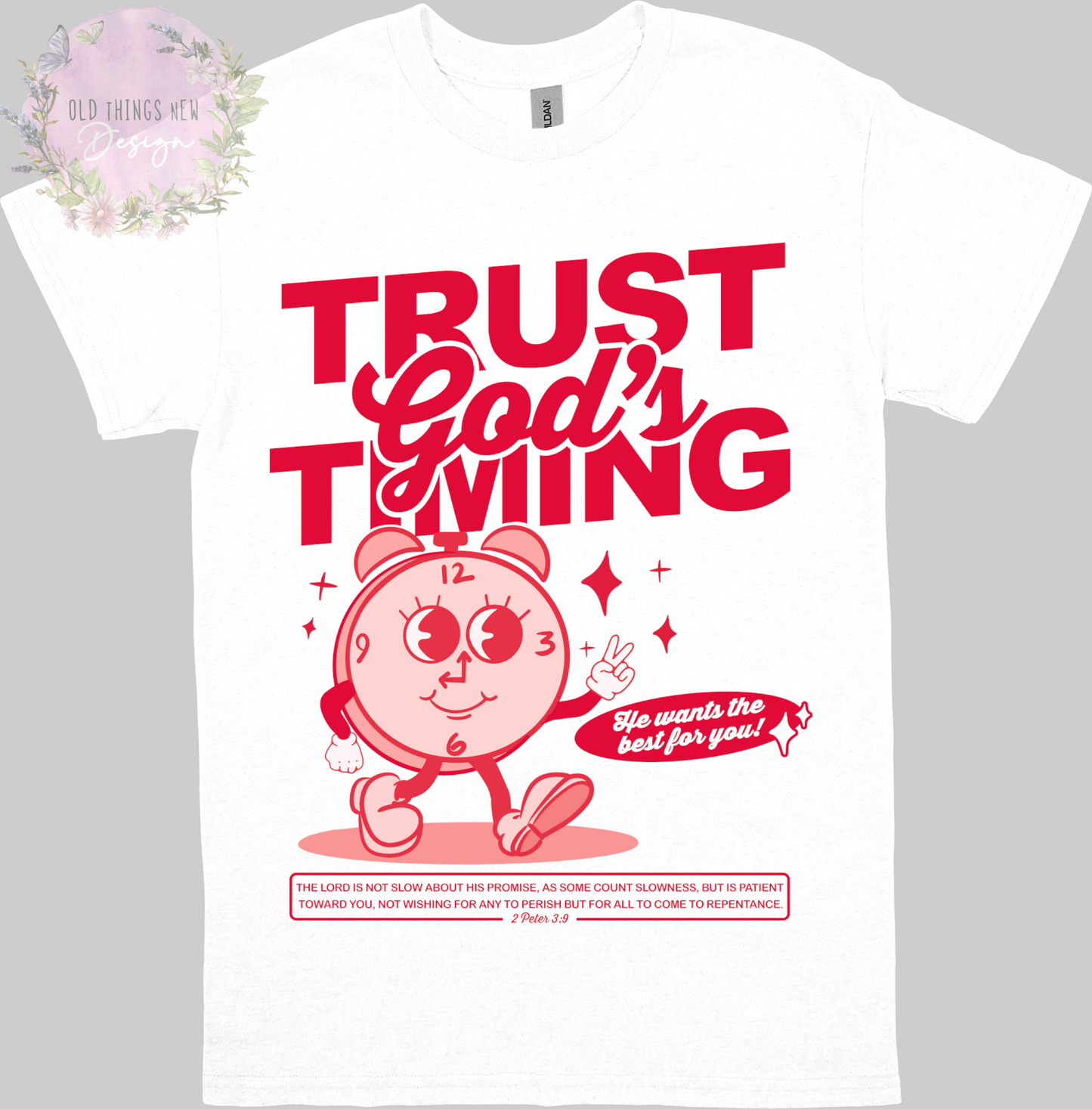 Trust God's Timing (Red) Kids T-Shirt