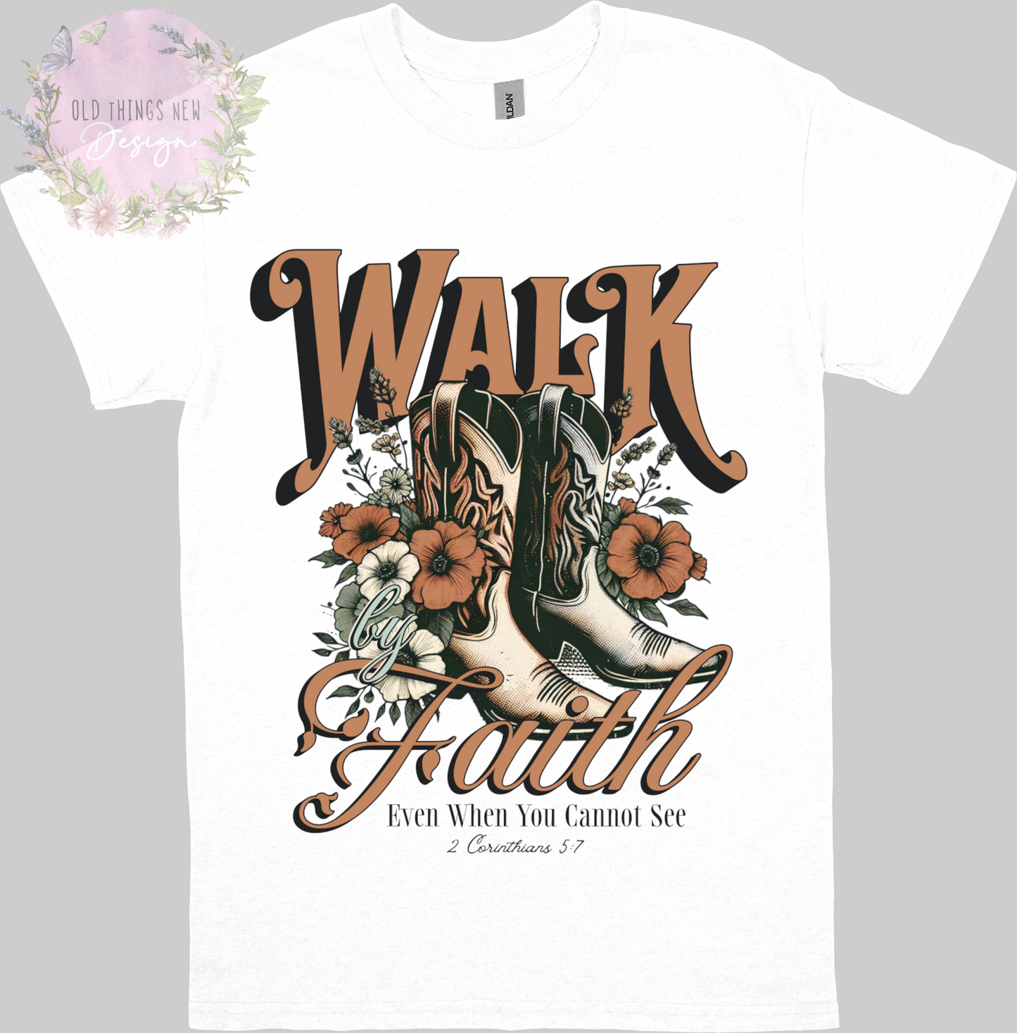 Walk By Faith(Dark) Adults T-Shirt
