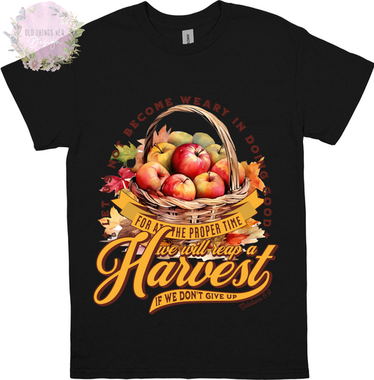 We will Reap A Harvest (Apple Basket) Adults T-Shirt