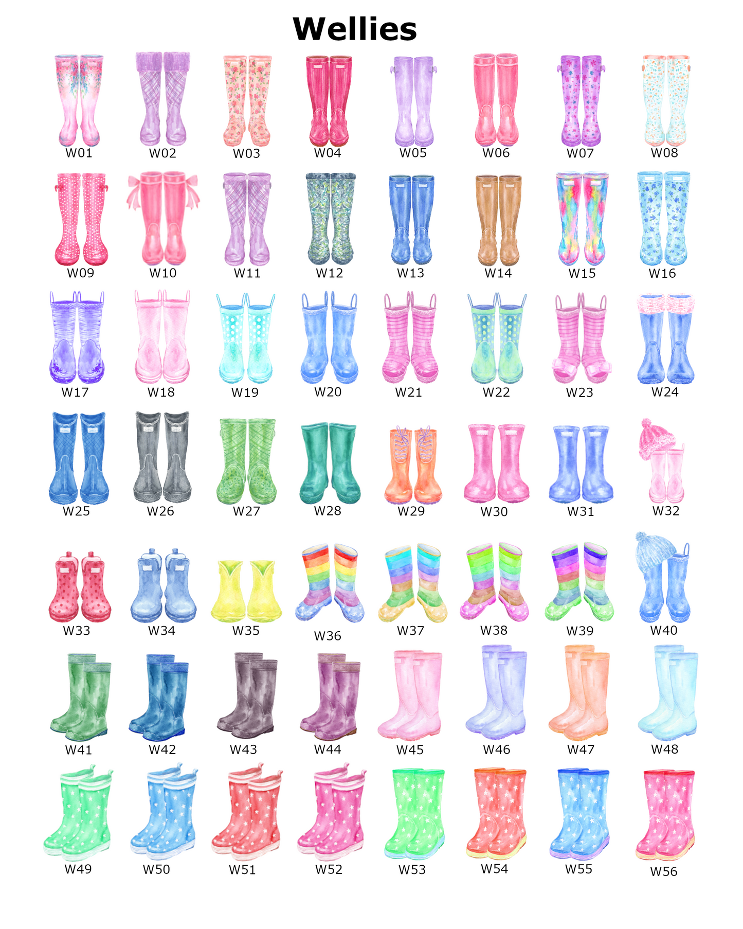 Personalised Print For Grandparents- Custom Grandkids welly Family Print