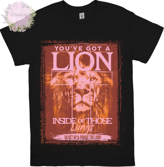 You've Got A Lion Vintage Rock Kids T-Shirt (Warm Pink)
