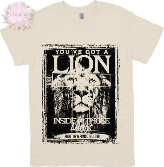 You've Got A Lion Vintage Rock Adults T-Shirt (Black)
