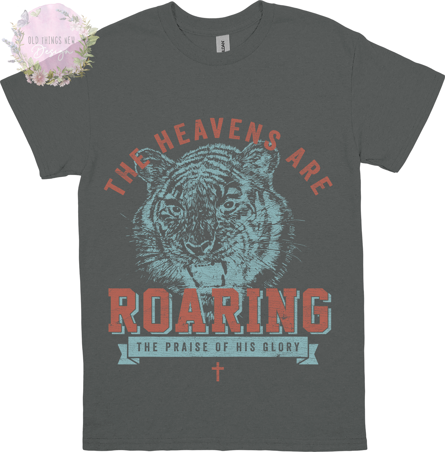 The Heavens Are Roaring Tiger (Sienna) Adults T-Shirt