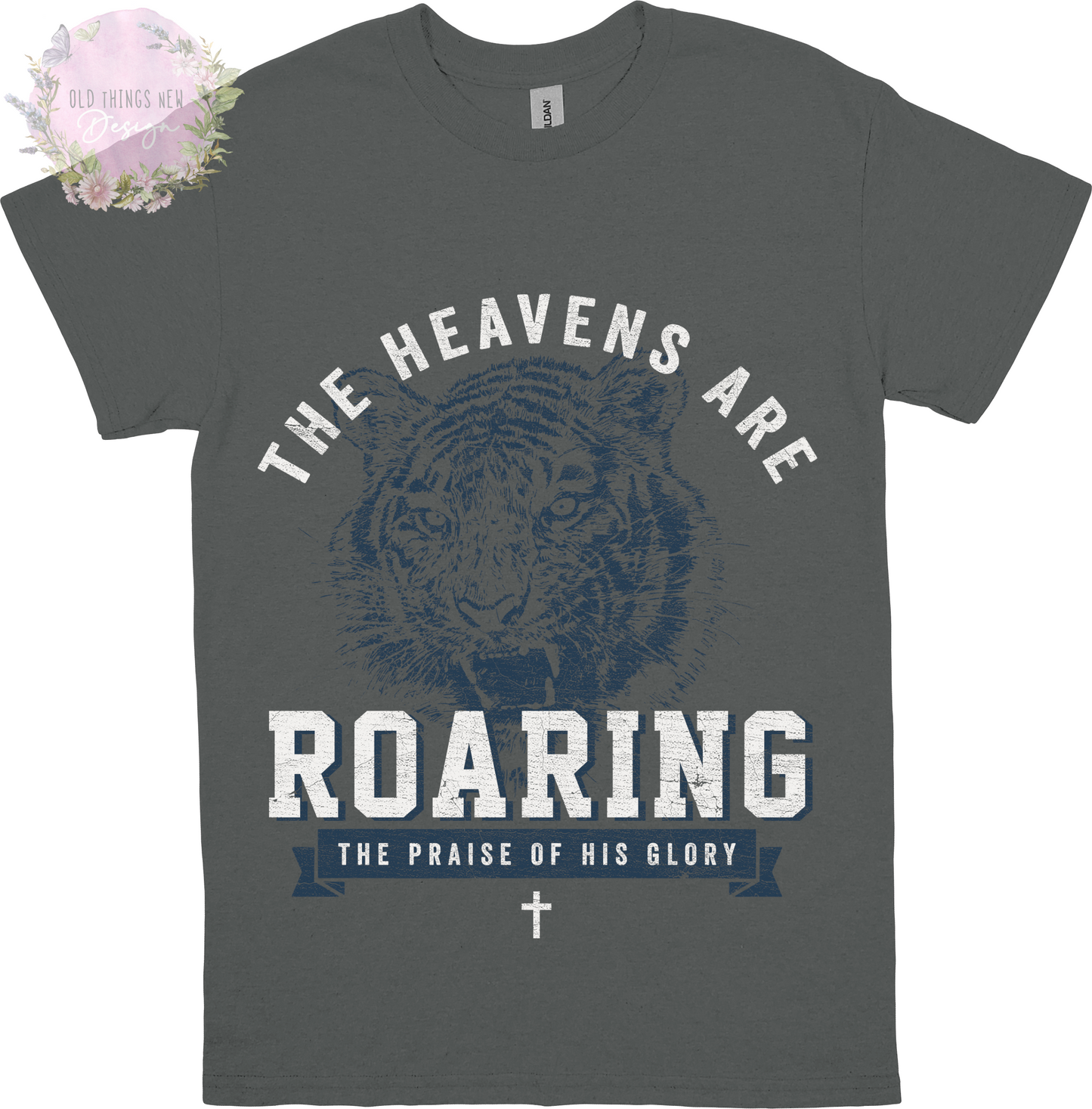 The Heavens Are Roaring Tiger (White) Adults T-Shirt